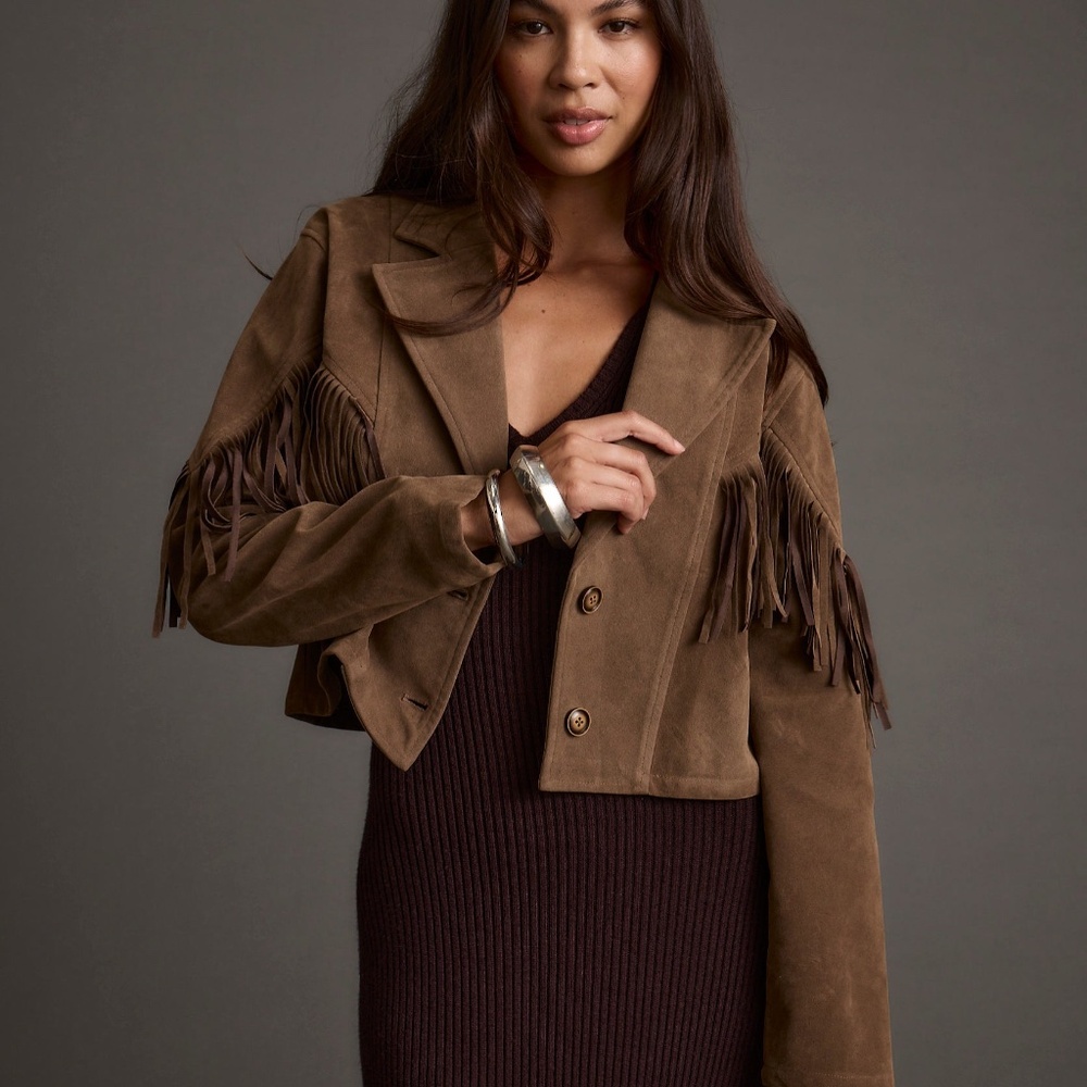 12th Tribe Nirvana Brown Vegan Suede Jacket Size SS
